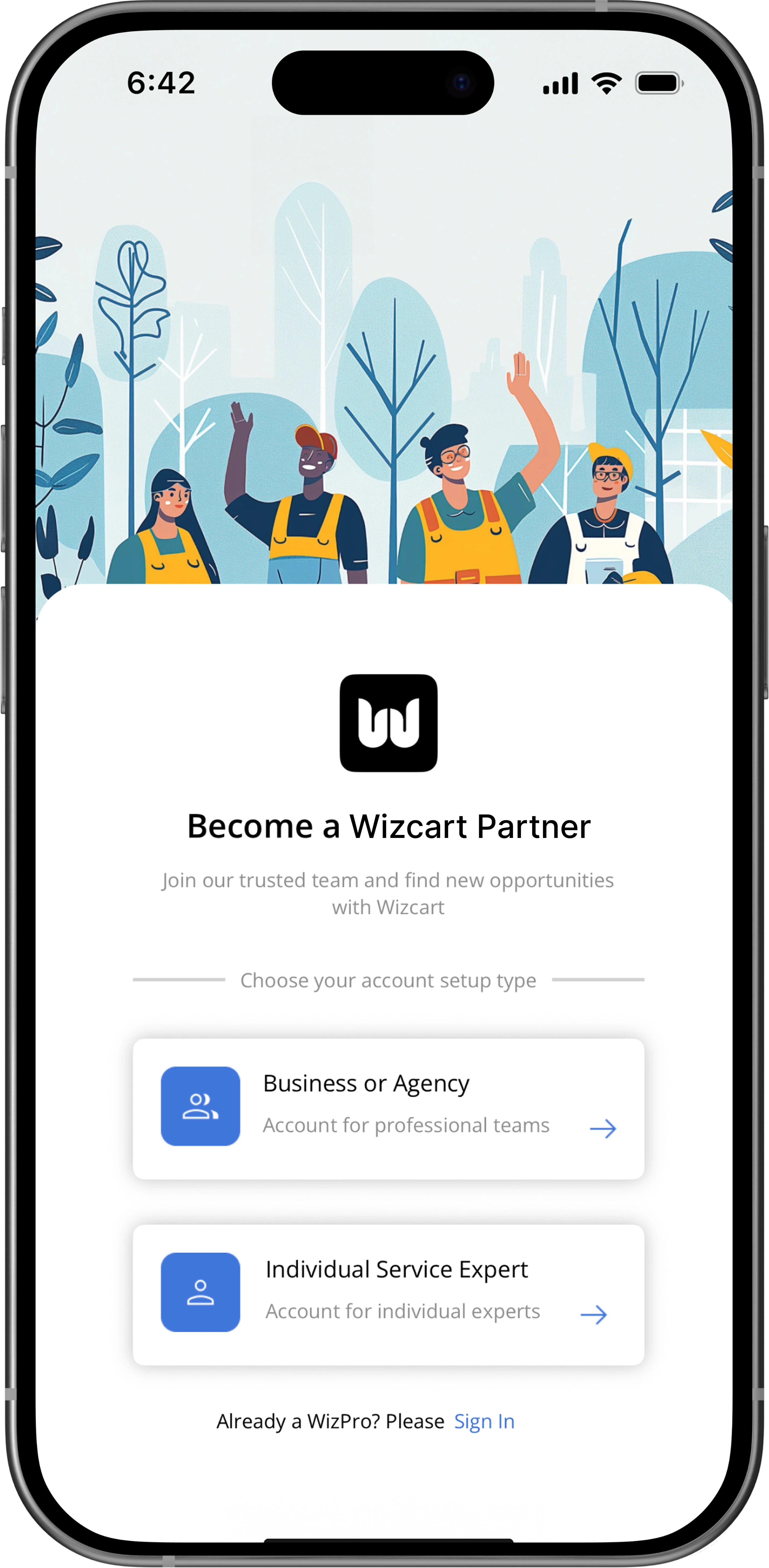 Wizcart App Interface